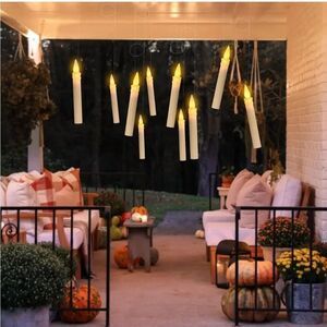 LED Hanging Flickering Flameless Candles, Timer, Color Changing Floating Candles
